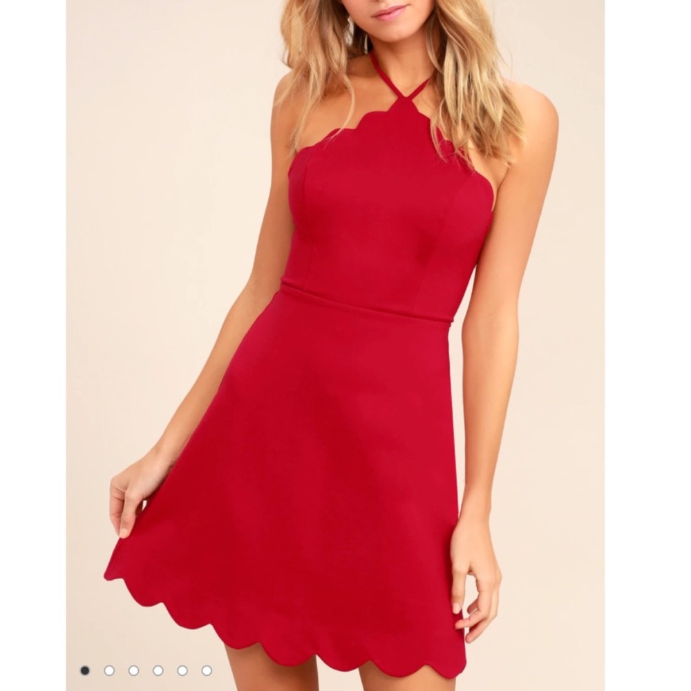 Lulus Your Everything Red Backless Skater Dress